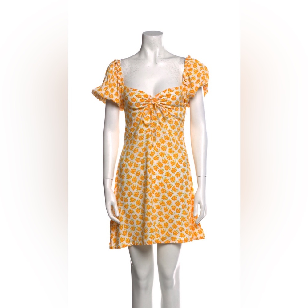 Faithful the Brand puff sleeve floral print midi dress- small